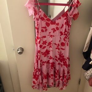 Open Shoulder Floral Midi Dress from Lulus